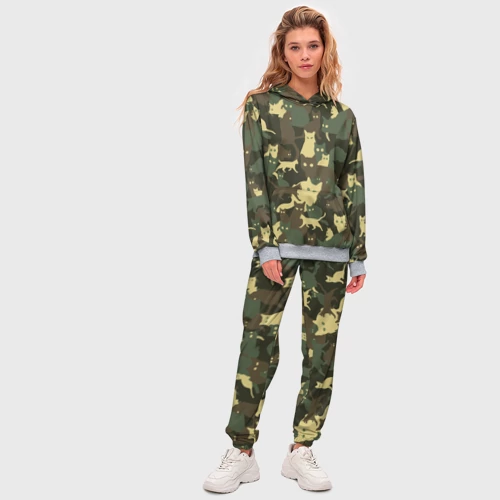 Женский костюм с толстовкой 3D Кошачий камуфляж - фото 5