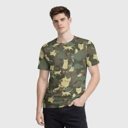 Мужская футболка 3D Кошачий камуфляж - фото 2