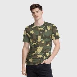 Мужская футболка 3D Кошачий камуфляж - фото 2