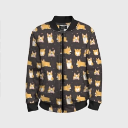 Детский бомбер 3D Вельш корги бемброк - забавные щенки паттерн