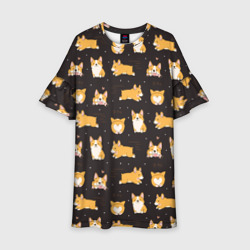 Детское платье 3D Вельш корги бемброк - забавные щенки паттерн
