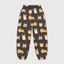 Женские джоггеры оверсайз 3D Вельш корги бемброк - забавные щенки паттерн