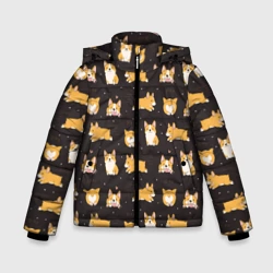 Зимняя куртка для мальчиков 3D Вельш корги бемброк - забавные щенки паттерн