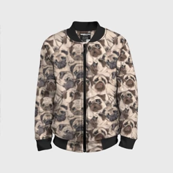 Детский бомбер 3D Мопсы - паттерн