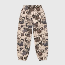 Женские джоггеры оверсайз 3D Мопсы - паттерн