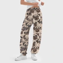 Женские джоггеры оверсайз 3D Мопсы - паттерн - фото 2