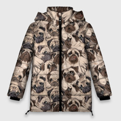 Женская зимняя куртка Oversize Мопсы - паттерн