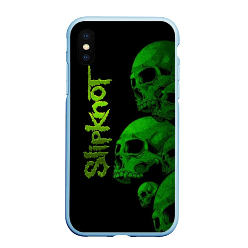 Чехол для iPhone XS Max матовый Slipknot, цвет голубой