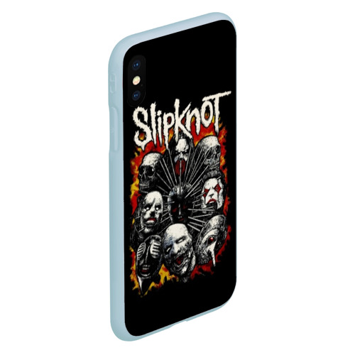 Чехол для iPhone XS Max матовый Slipknot, цвет голубой - фото 3