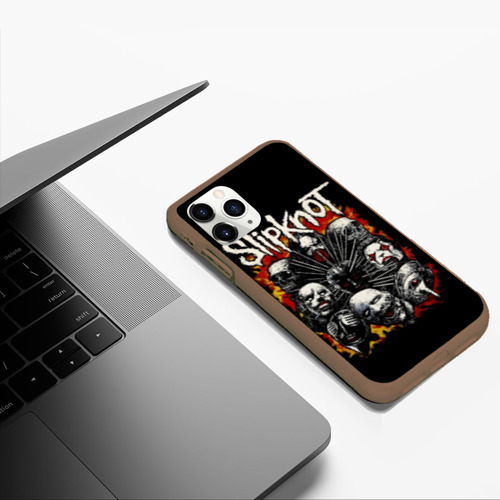 Чехол для iPhone 11 Pro Max матовый Slipknot, цвет коричневый - фото 5
