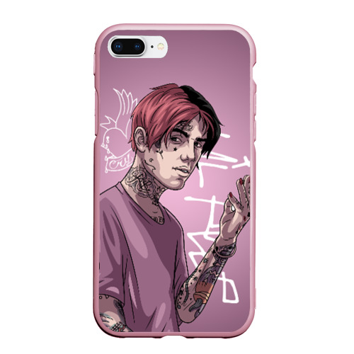 Чехол для iPhone 7Plus/8 Plus матовый Lil Peep, цвет розовый