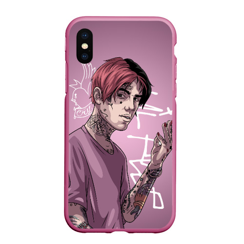 Чехол для iPhone XS Max матовый Lil Peep, цвет малиновый