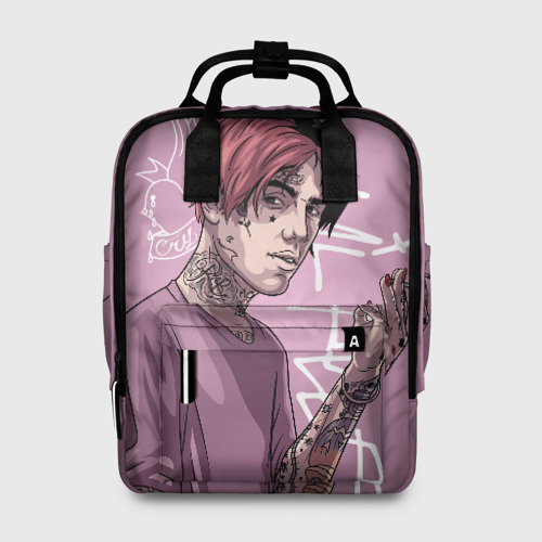 Женский рюкзак 3D с принтом Lil Peep, вид спереди #2