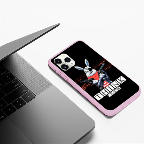 Чехол для iPhone 11 Pro Max матовый Кролик с Пистолетами: Измайлов, цвет розовый - фото 5