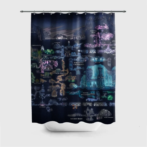 Штора 3D для ванной Hollow knight world