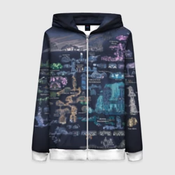 Женская толстовка 3D на молнии Hollow knight world