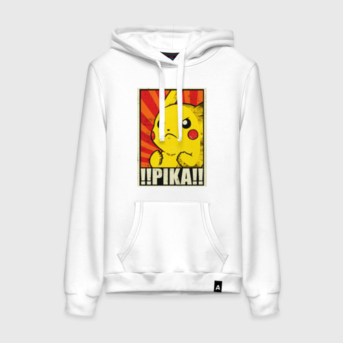 Женская толстовка хлопок Pikachu Pika Pika, цвет белый