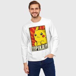 Мужской лонгслив oversize хлопок Pikachu Pika Pika - фото 2