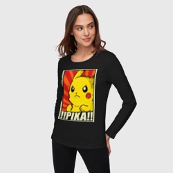 Женский лонгслив хлопок Pikachu Pika Pika - фото 2