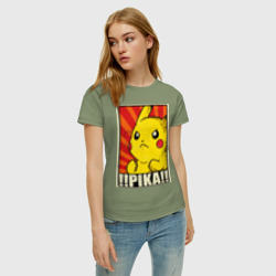 Женская футболка хлопок Pikachu Pika Pika - фото 2