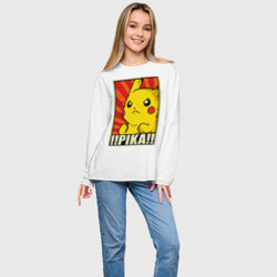 Женский лонгслив oversize хлопок Pikachu Pika Pika - фото 2