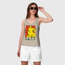 Женская майка хлопок Pikachu Pika Pika - фото 2