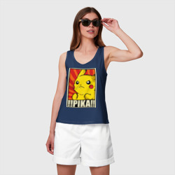 Женская майка хлопок Pikachu Pika Pika - фото 2