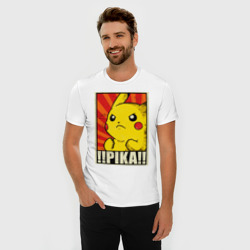 Мужская футболка хлопок Slim Pikachu Pika Pika - фото 2