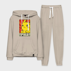 Мужской костюм хлопок с толстовкой Pikachu Pika Pika