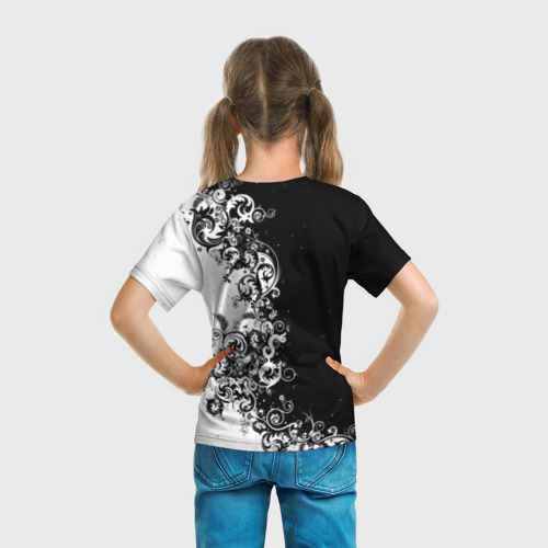 Детская футболка 3D Черно-белый узор, цвет 3D печать - фото 6