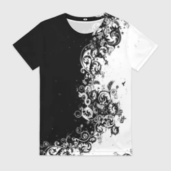 Женская футболка 3D Черно-белый узор