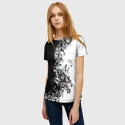 Женская футболка 3D Черно-белый узор - фото 2