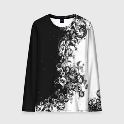 Мужской лонгслив 3D Черно-белый узор