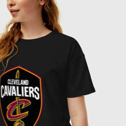 Женская футболка хлопок Oversize Кливленд Кавальерс - фото 2