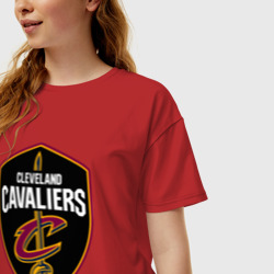 Женская футболка хлопок Oversize Кливленд Кавальерс - фото 2