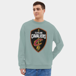 Мужской свитшот oversize без начеса хлопок Кливленд Кавальерс - фото 2