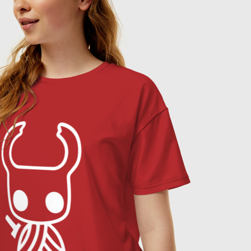Женская футболка хлопок Oversize Hollow Knight, цвет красный - фото 3