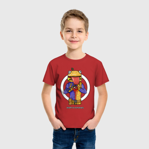 Детская футболка хлопок Durr Burger, цвет красный - фото 3