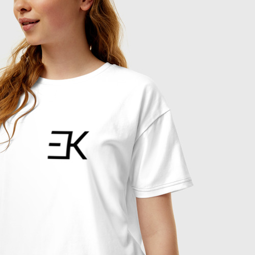 Женская футболка хлопок Oversize Егор Крид на спине, цвет белый - фото 3
