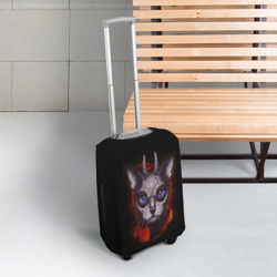 Чехол для чемодана 3D Santa Muerte cat demon - фото 2