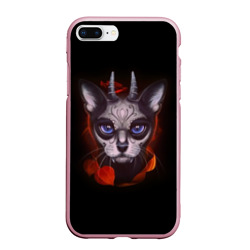 Чехол для iPhone 7Plus/8 Plus матовый Santa Muerte cat demon