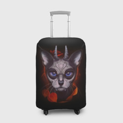 Чехол для чемодана 3D Santa Muerte cat demon