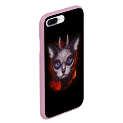Чехол для iPhone 7Plus/8 Plus матовый Santa Muerte cat demon - фото 2