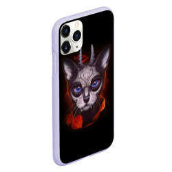 Чехол для iPhone 11 Pro матовый Santa Muerte cat demon - фото 2