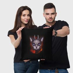 Подушка 3D Santa Muerte cat demon - фото 2