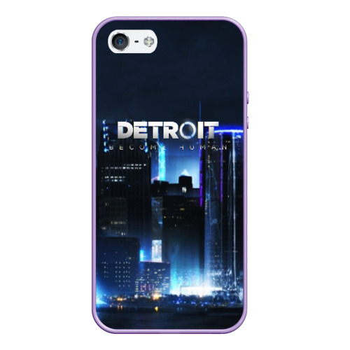 Чехол для iPhone 5/5S матовый Detroit:Become Human, цвет светло-сиреневый
