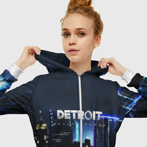 Женская толстовка 3D на молнии Detroit:Become Human, цвет белый - фото 5