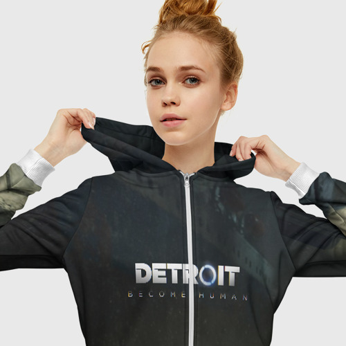 Женская толстовка 3D на молнии DETROIT:BECOME HUMAN, цвет белый - фото 5