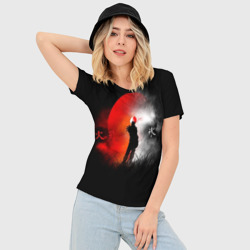 Женская футболка 3D Slim Лед и огонь "Ice and Fire" - фото 2