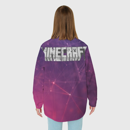 Женская рубашка oversize 3D с принтом Minecraft, вид сзади #2